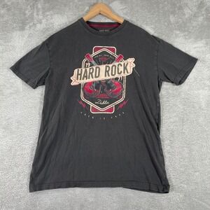 Hard Rock‎ Cafe Dublin Shirt Men's Large Black Distressed Guitar Print